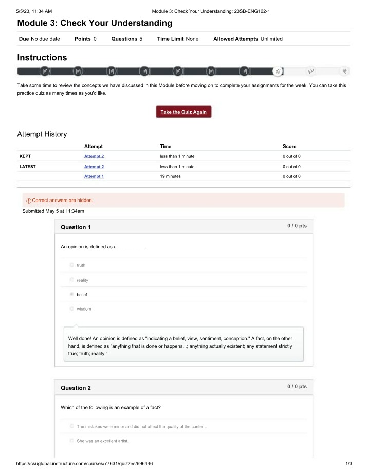 Check Your Understanding for Module 3