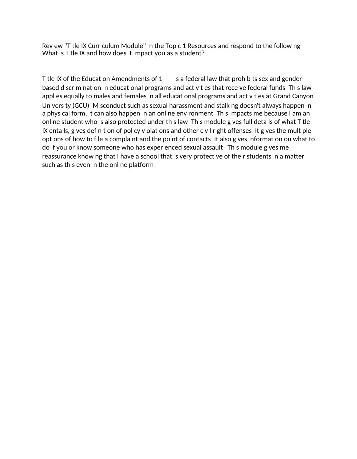 Impact of Title IX on Students and Online Protection