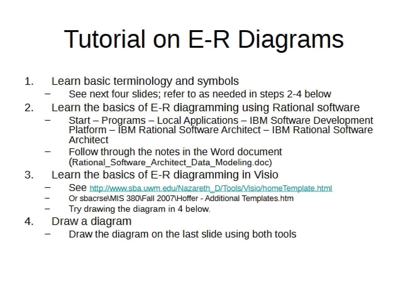 E-R Diagramming Tutorial