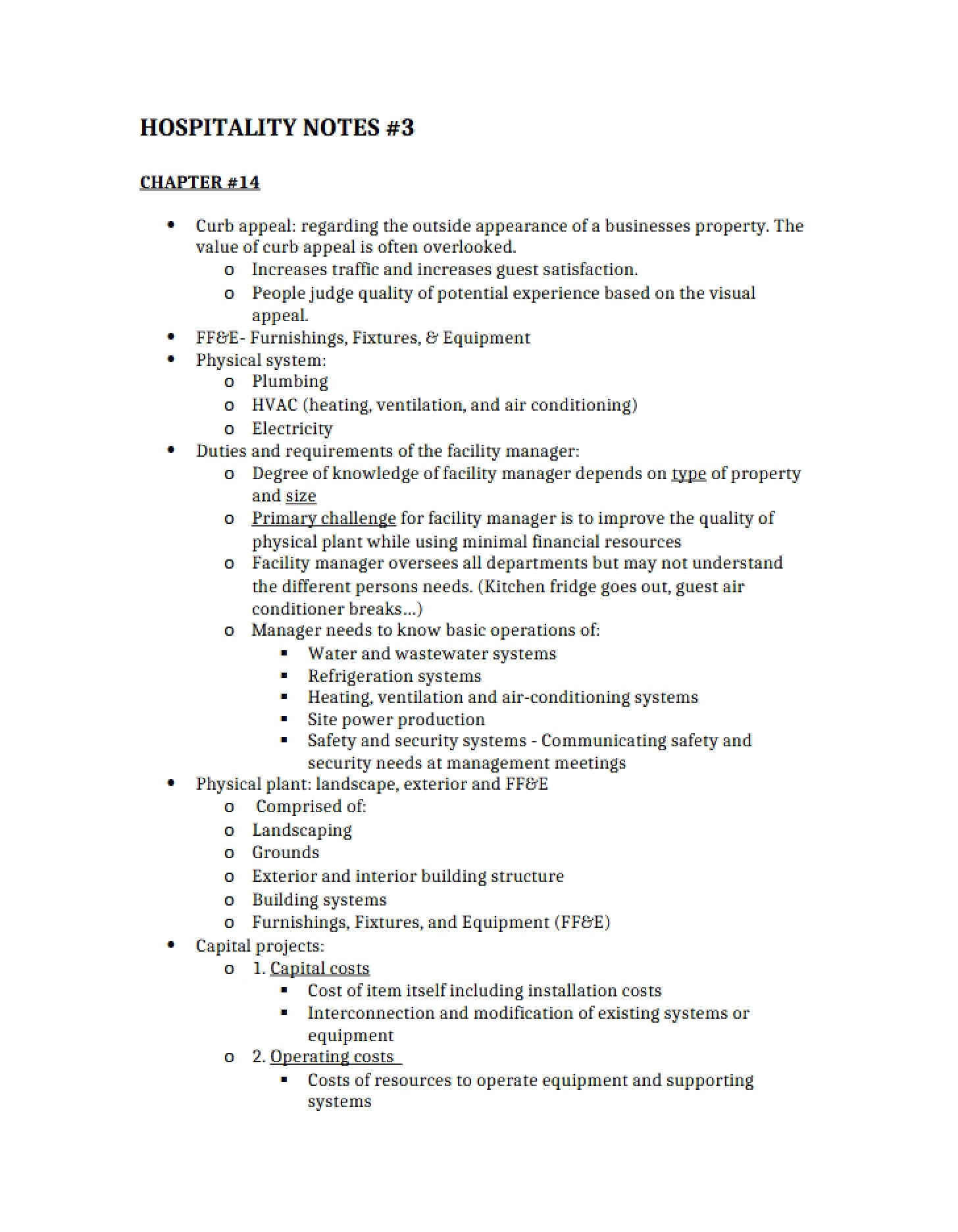 HOSPITALITY MANAGEMENT CONCEPTS