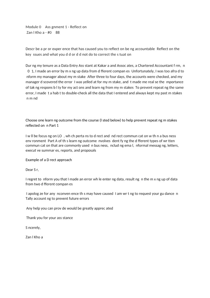 Module 02 - Reflection Assignment 1