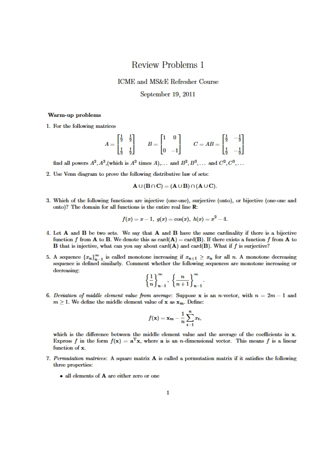 Statistics for Medical Professionals Lecture Notes