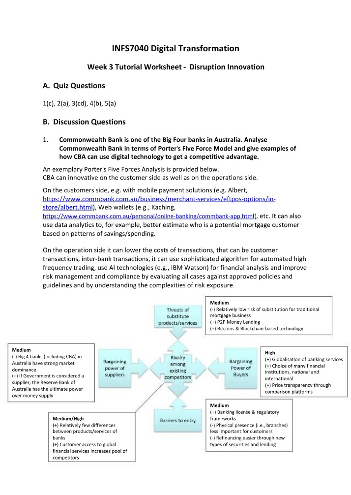 Answers for INFS7040 Week 3 Tutorial Worksheet