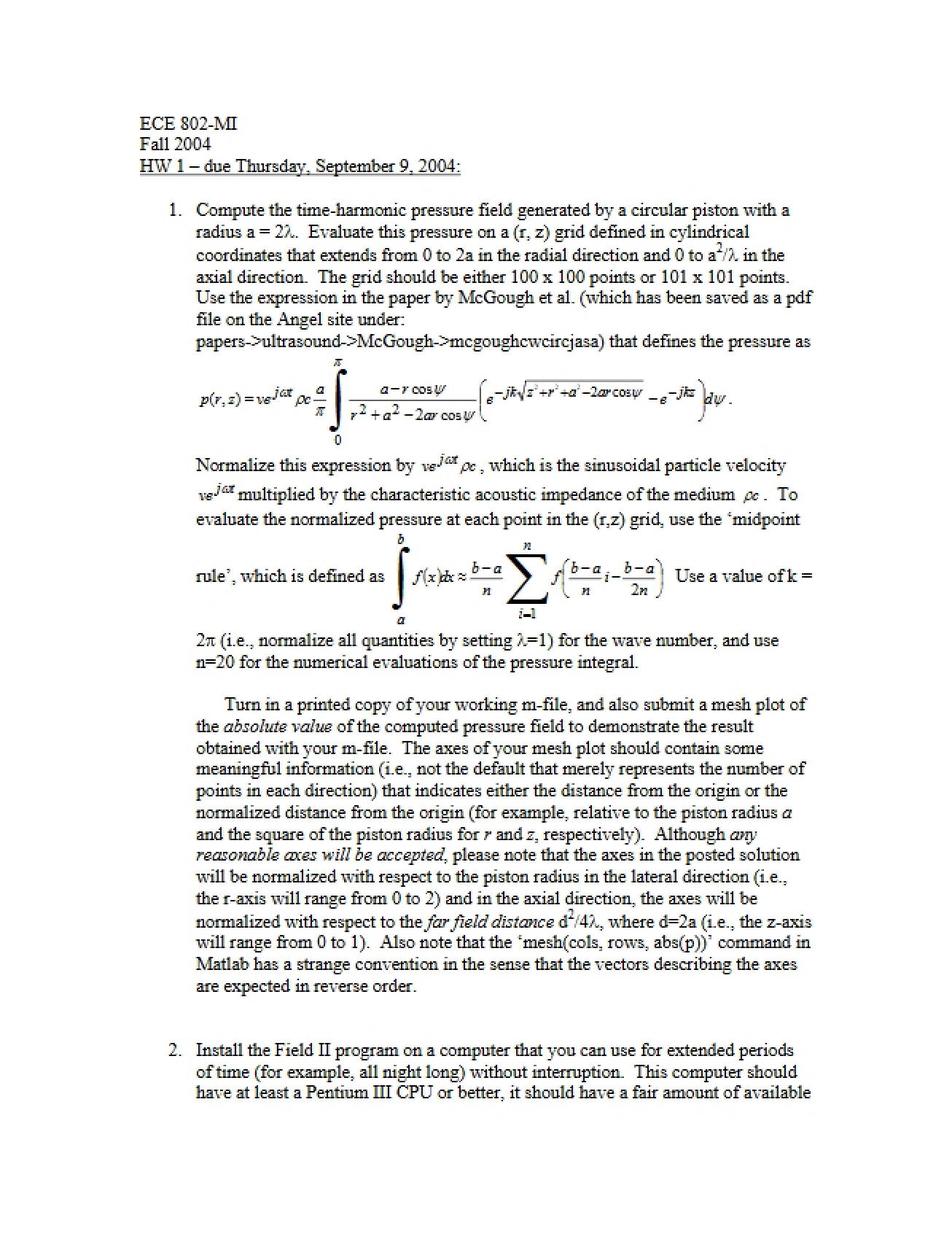 First Homework