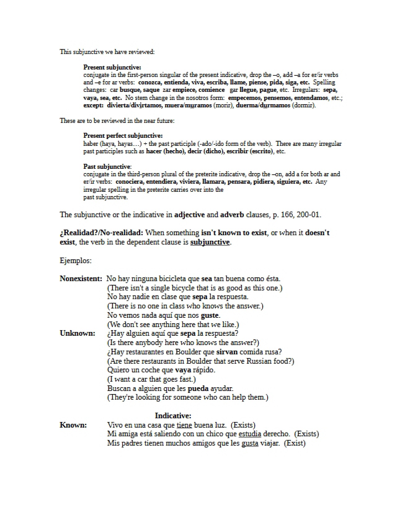 Study Guide for Adverbial and Adjectival Subjunctive