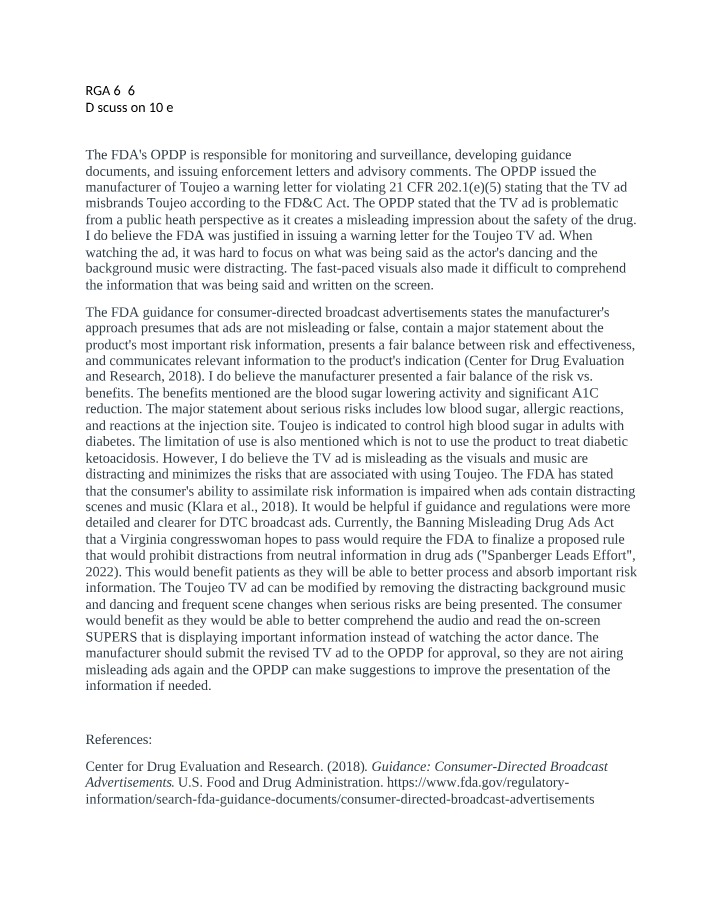 RGA 6463 Discussion 10e