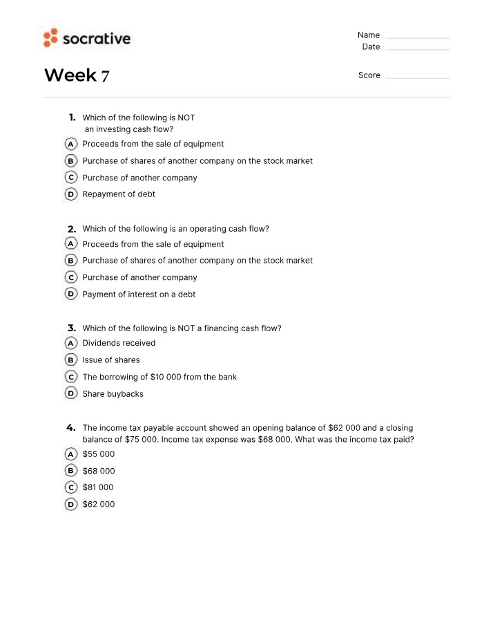 Solution and Socrative Quiz - Week 7