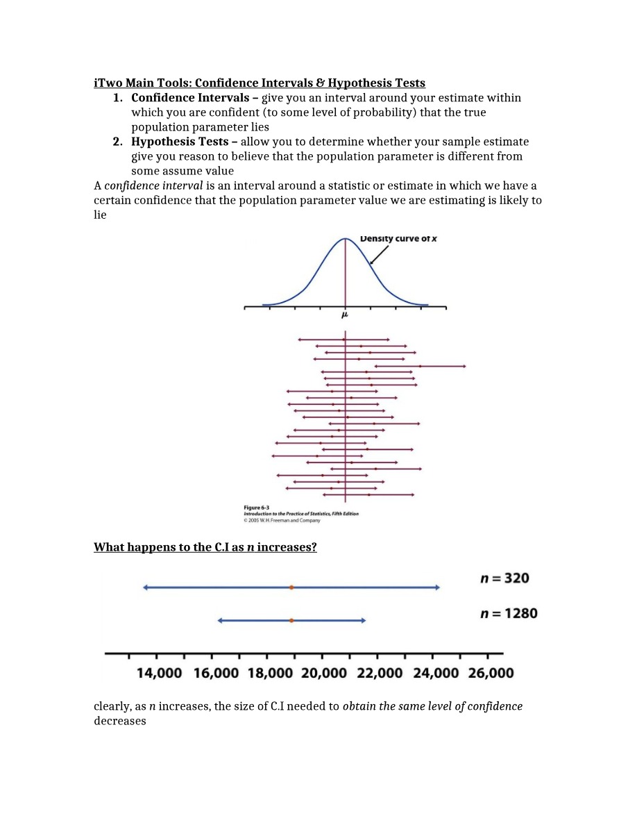 Introduction to Hypothesis Testing and Confidence Intervals