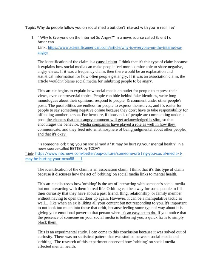Worksheet for Popular Press Article