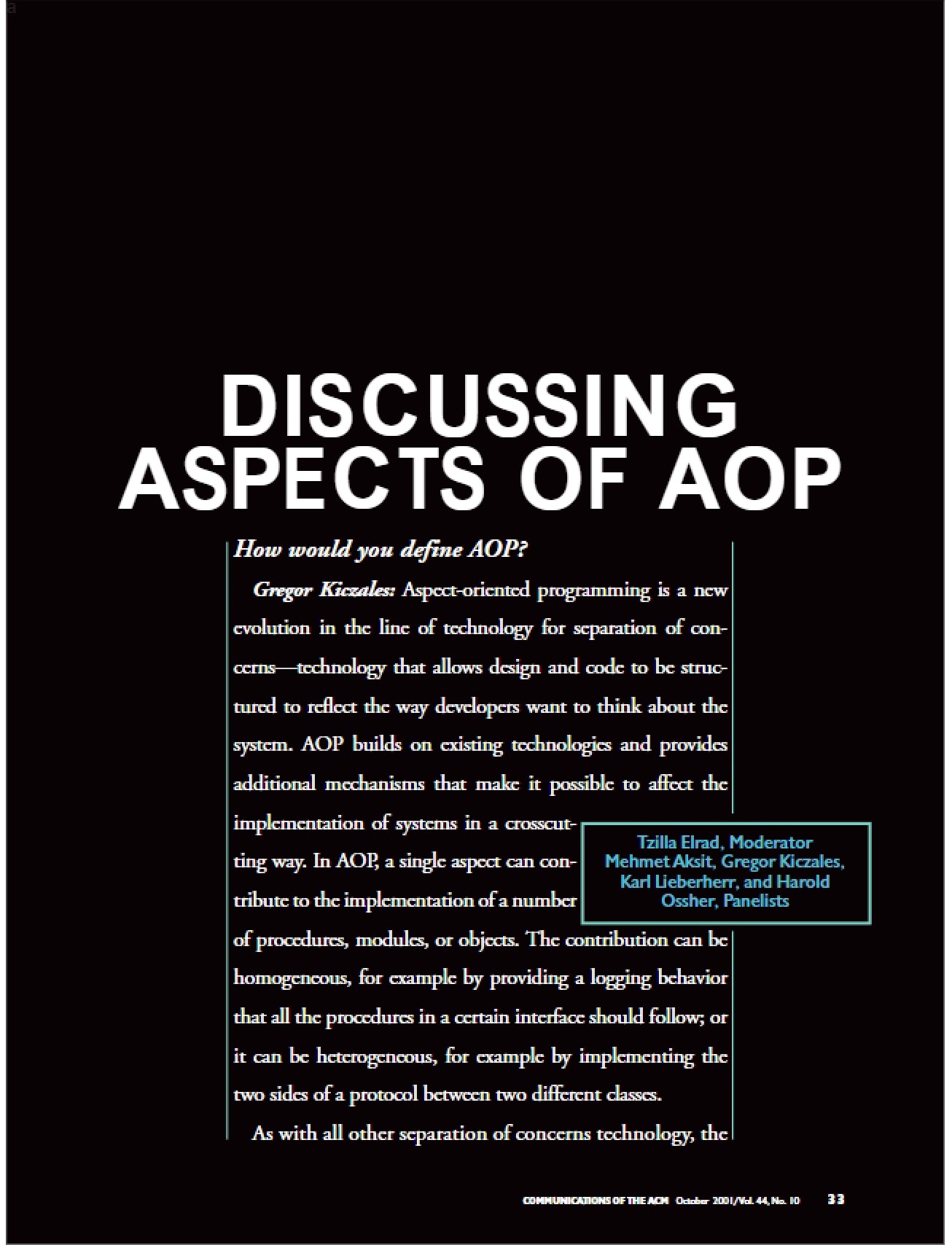 AOP Aspects Discussion