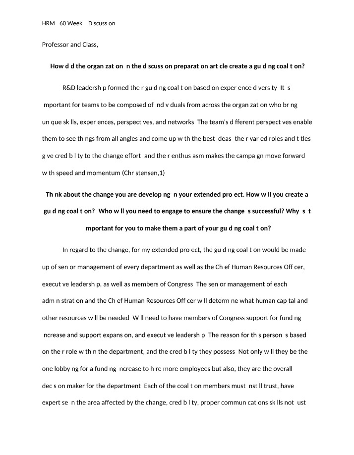 Week 7 Discussion - HRM 560