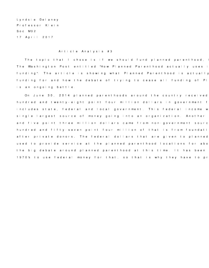 Analysis of Article #3