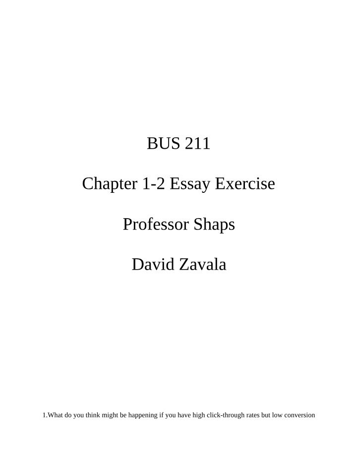 Zavala Essay - Chapters 1-2