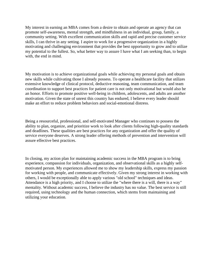 MBA Application Essay - Leslie Henderson