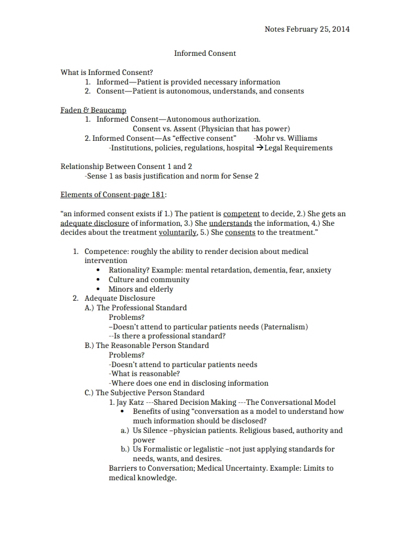 Principles of Informed Consent