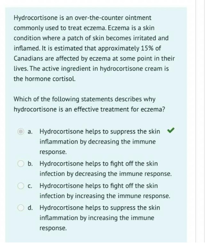Study Question - Hydrocortisone Effectiveness for Eczema