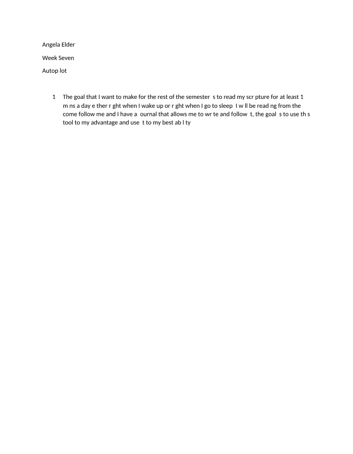 Week Seven Notes - Angela Elder Autopilot