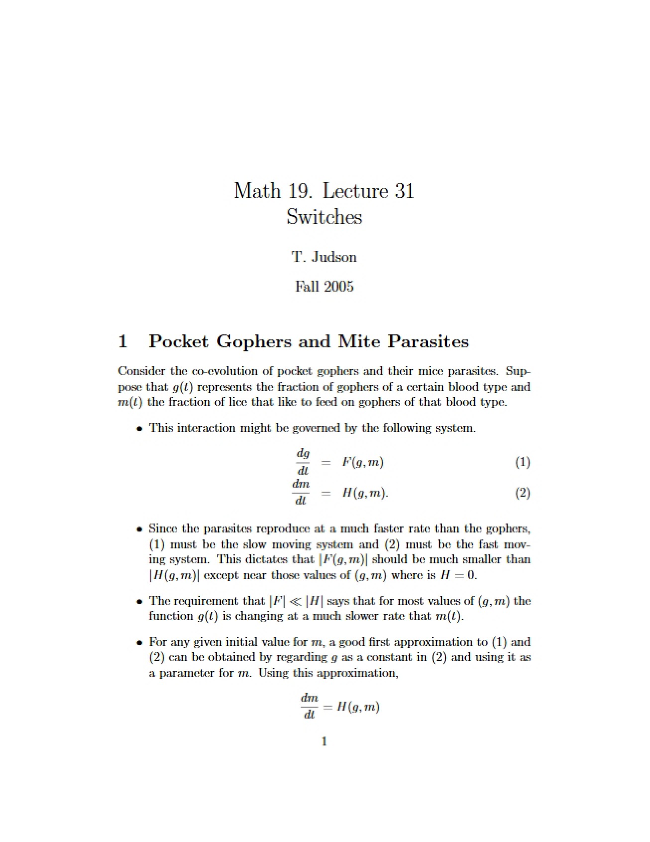 Biological Switches Lecture 31