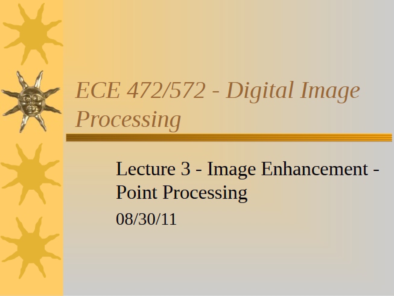 Point Processing Lecture 3