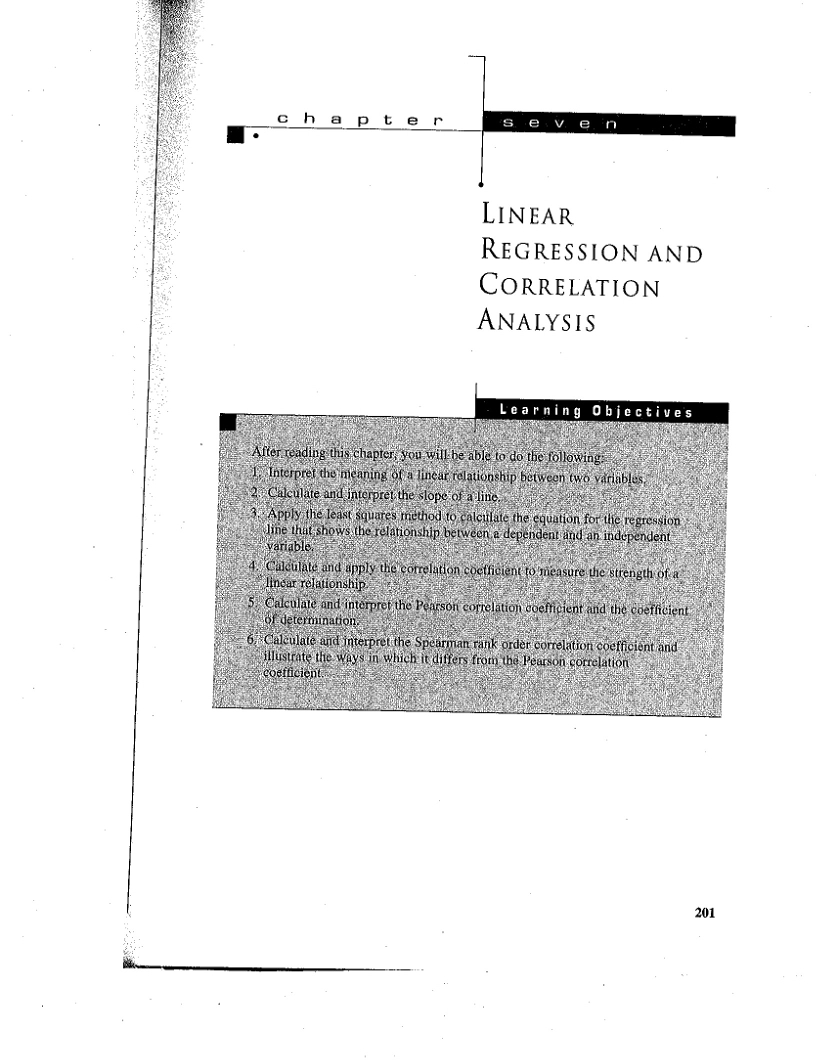 Analysis of Correlation and Linear Regression