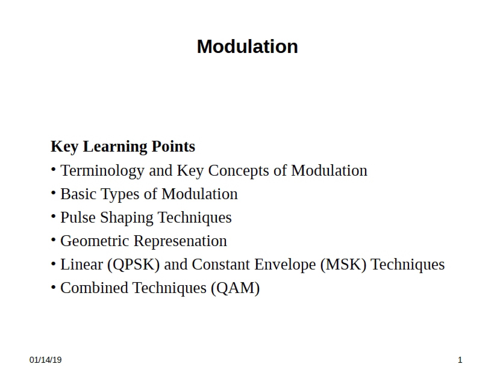 Modulation Techniques