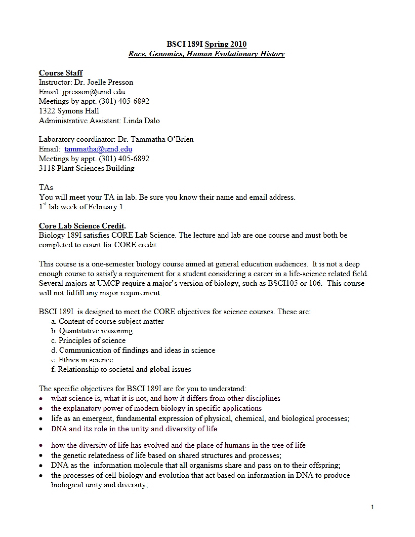 Course Syllabus for Beyond Race