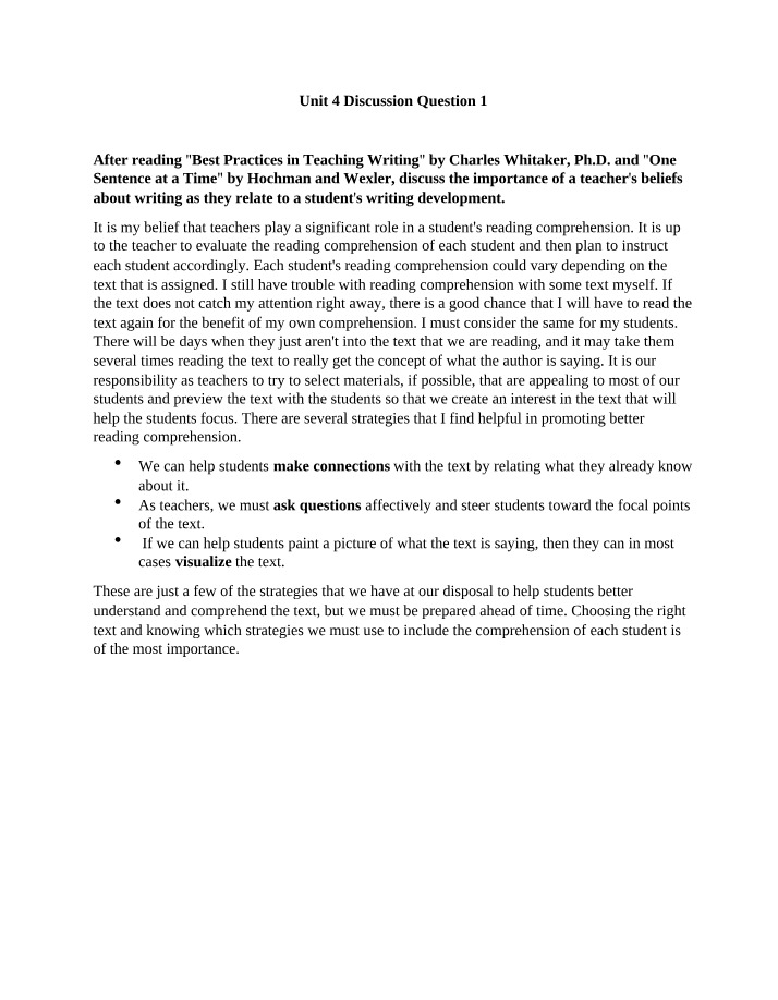 The Importance of Teacher Beliefs in Student Writing