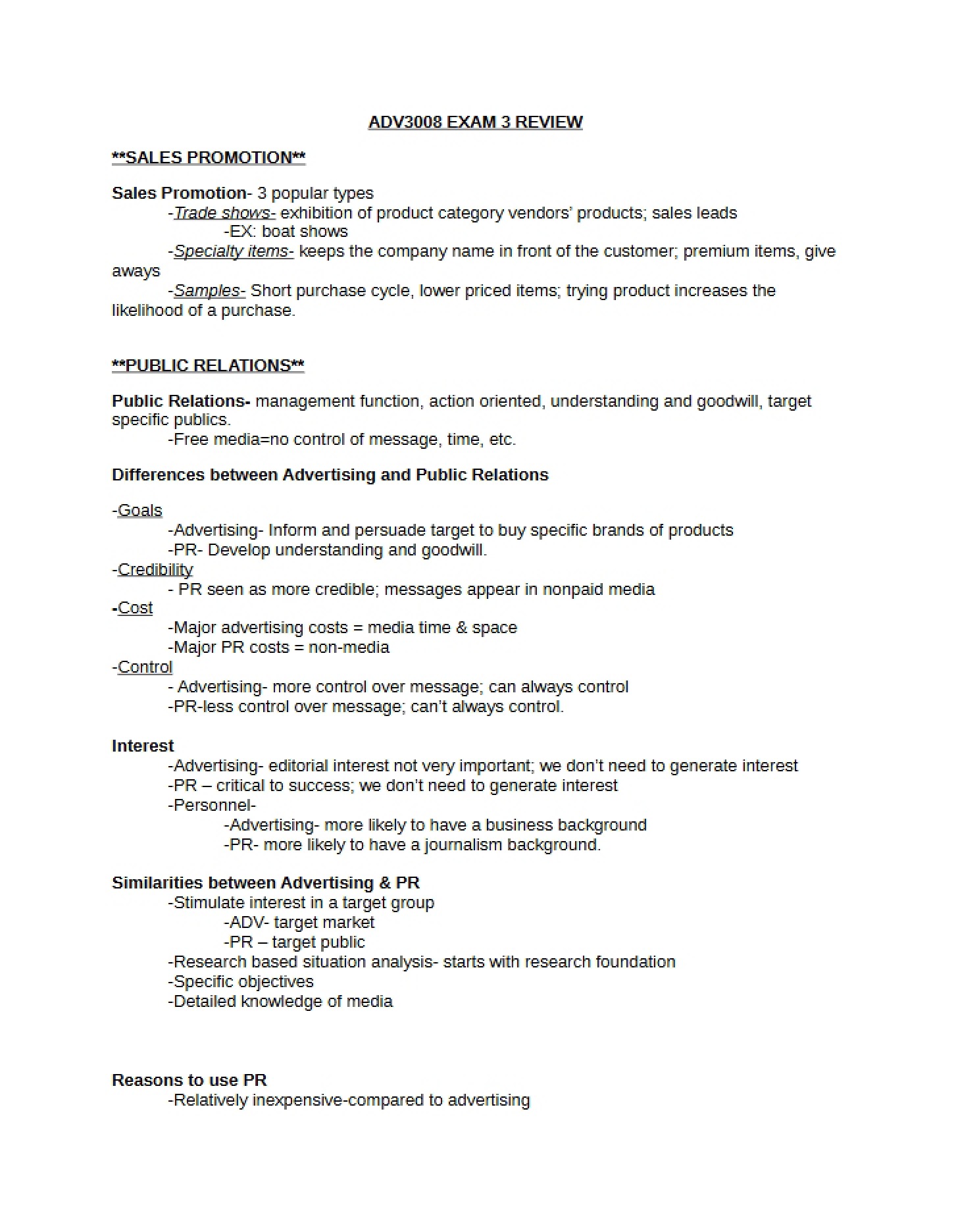 EXAM 3 COMPREHENSIVE RECAP