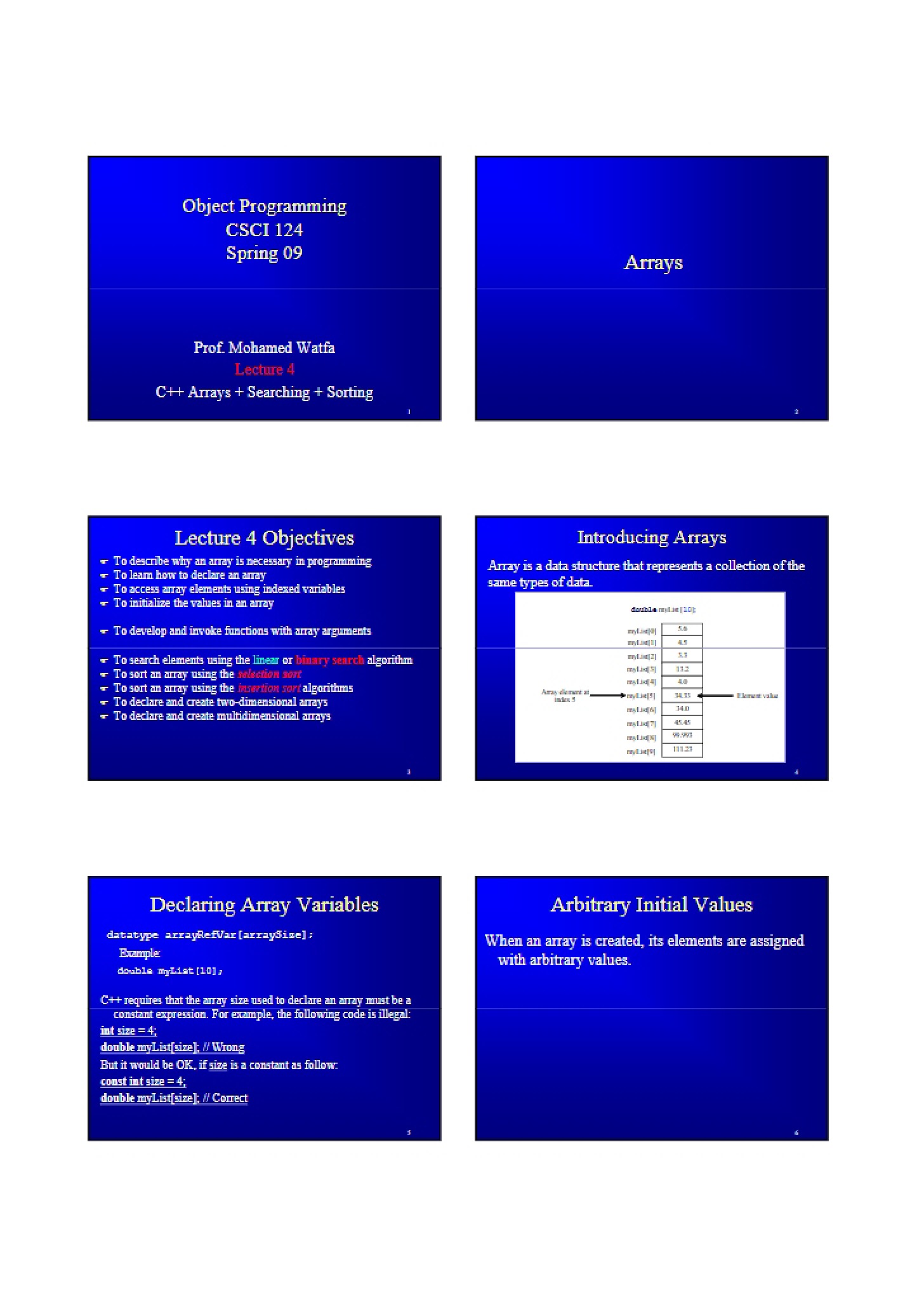 Data Structures Arrays