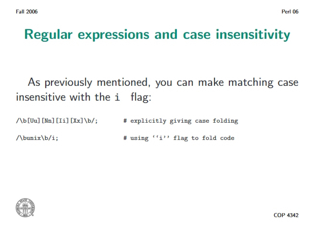 Using Regular Expressions with Case Insensitivity