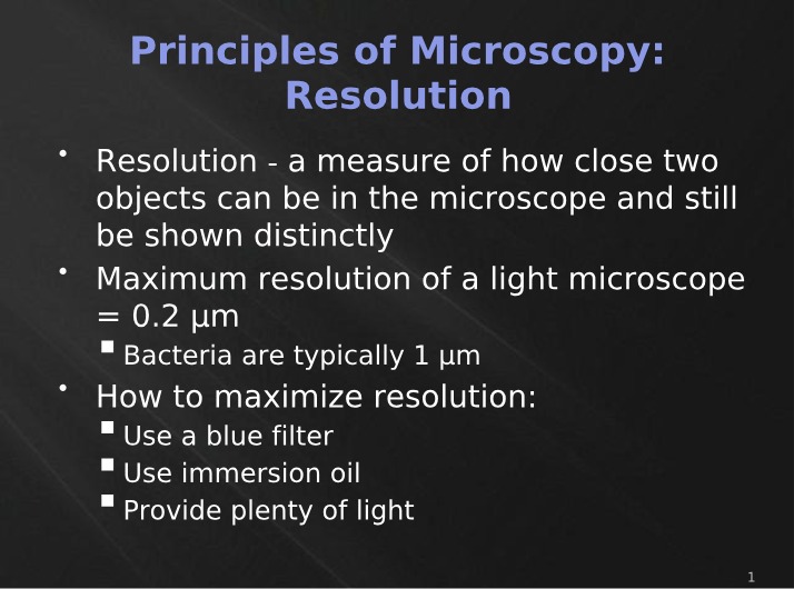 Microscopy Principles