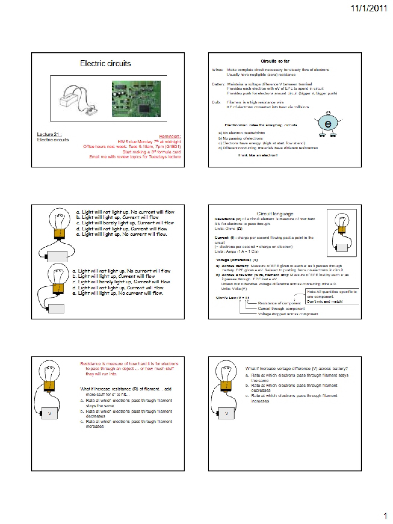 Lecture Notes (Third Instance)