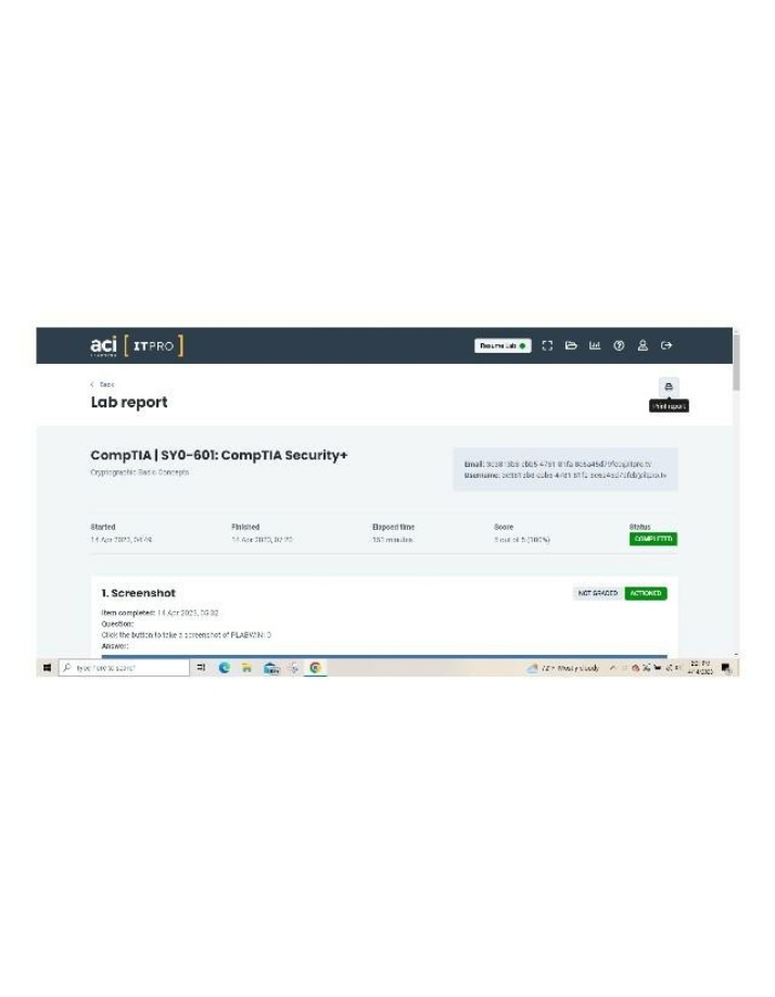 CompTIA SY0-601 Lab Report - Cryptographic Basic Concepts