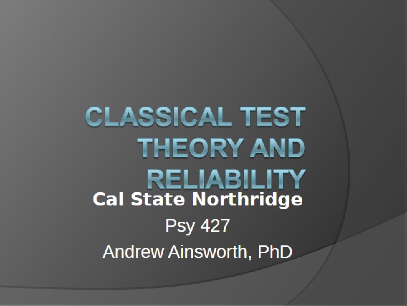 Testing Reliability