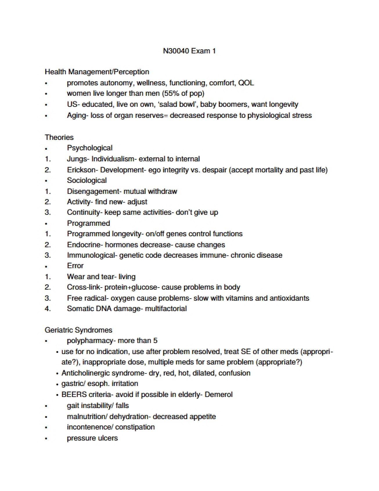 Rehab Nursing Exam 1