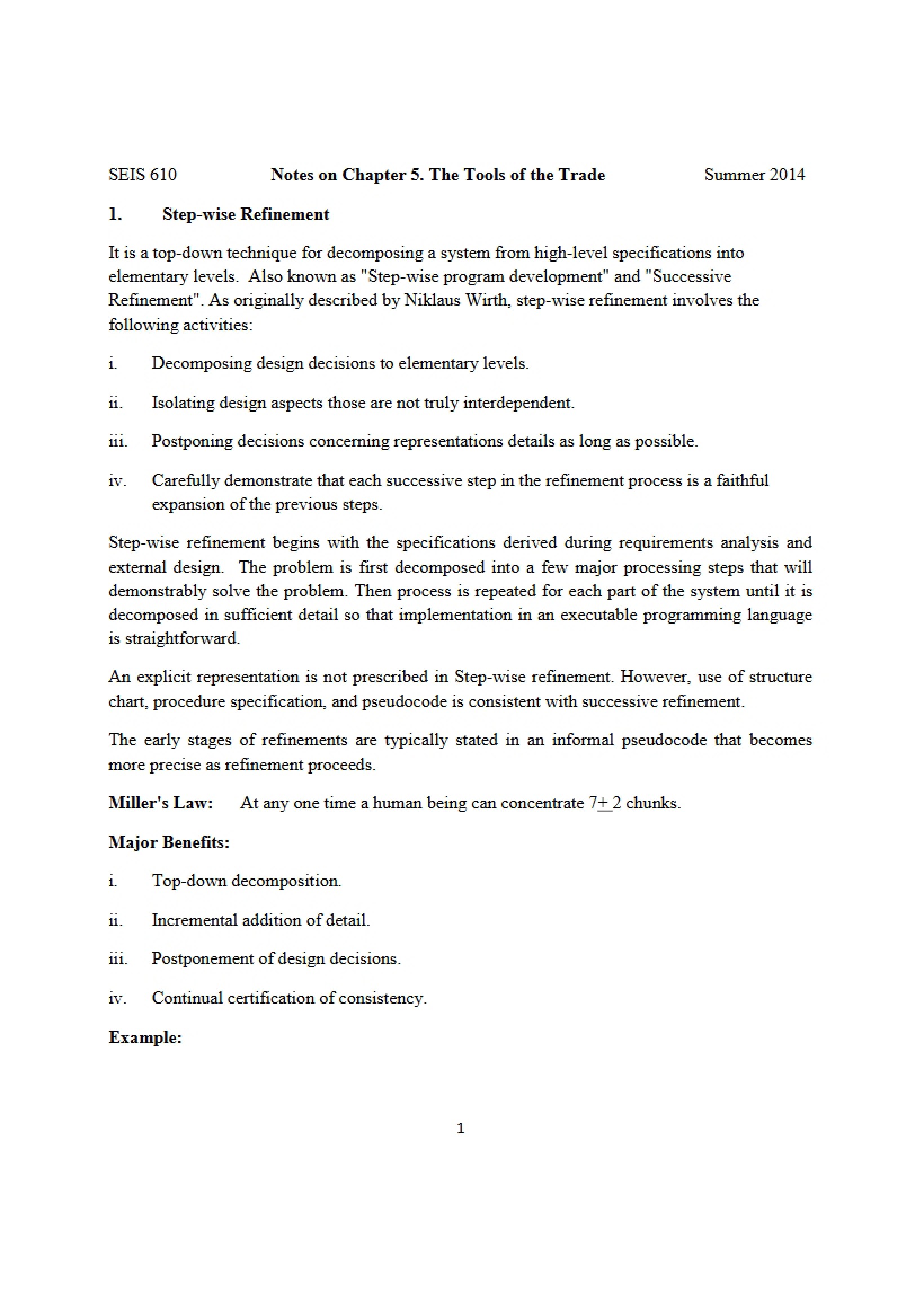 Notes Chapter 5A