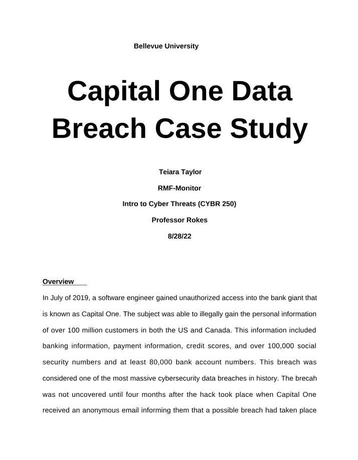 Case Study - Capital One Data Breach