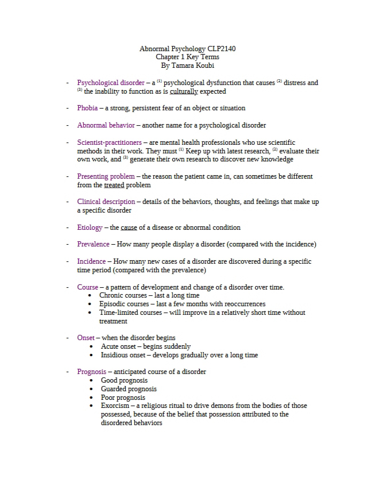 Psychology of Abnormal Behavior