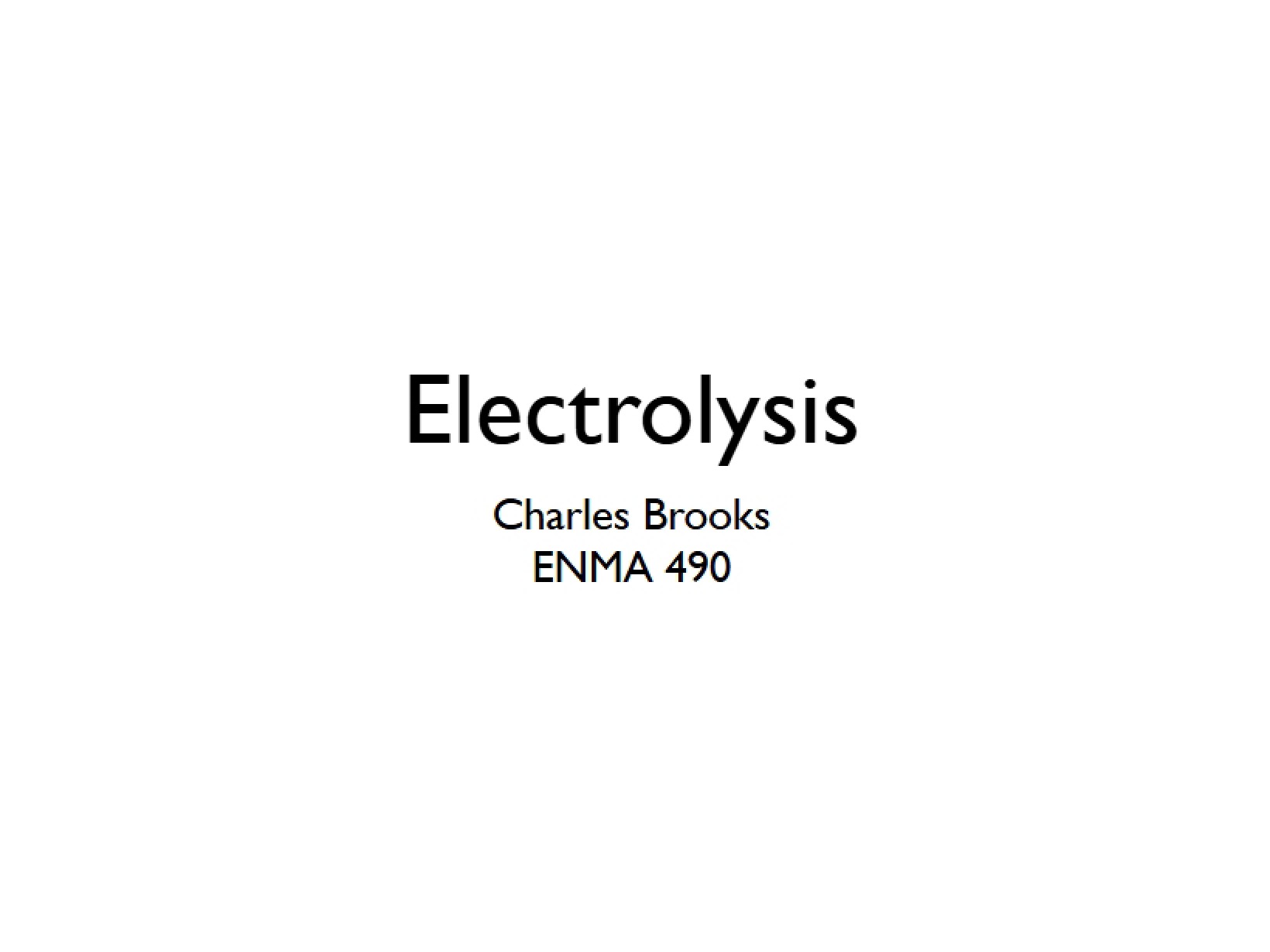 Process of Electrolysis