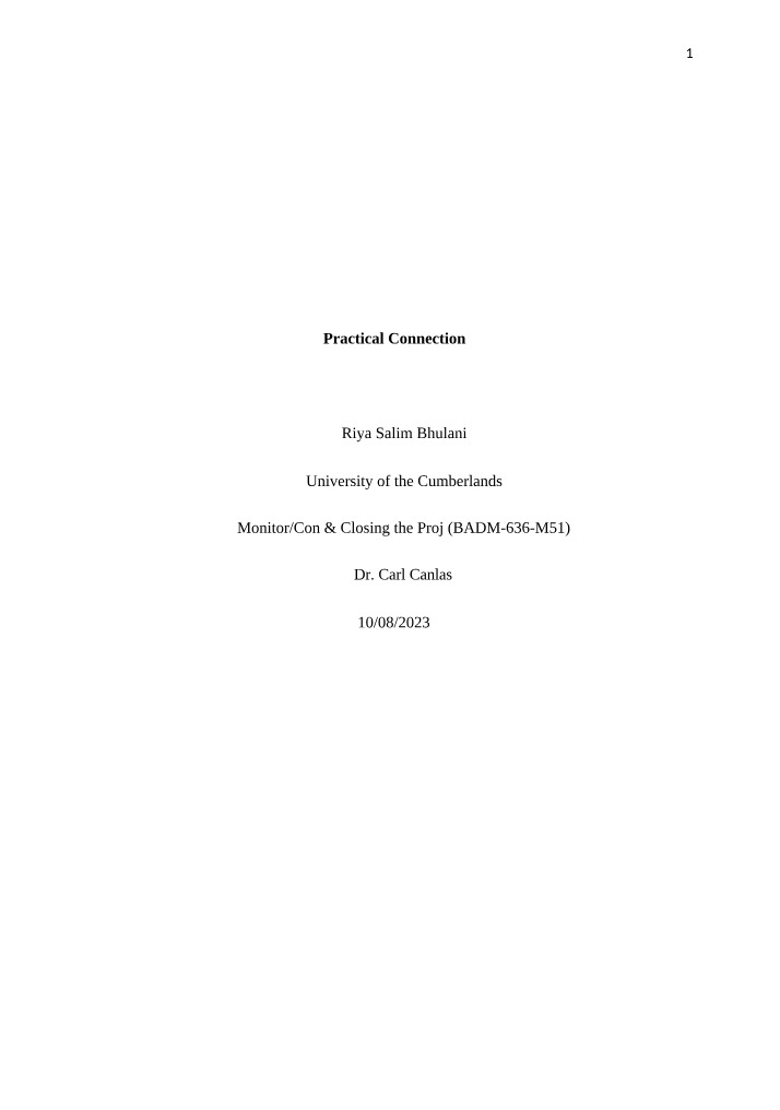 Practical Project Management Connection