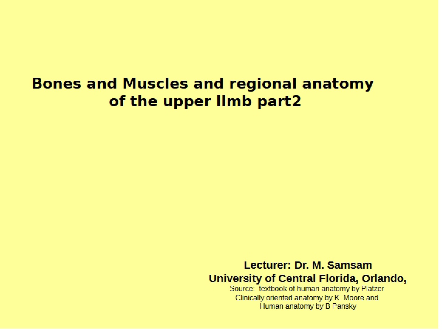 Part 2 Upper Limb Anatomy