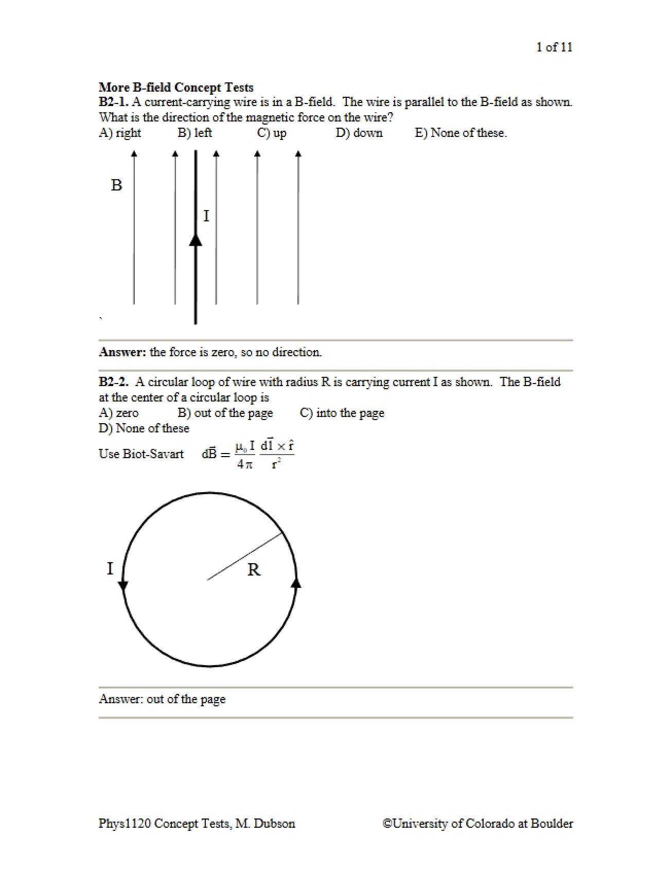 Answers for Magnetism 2