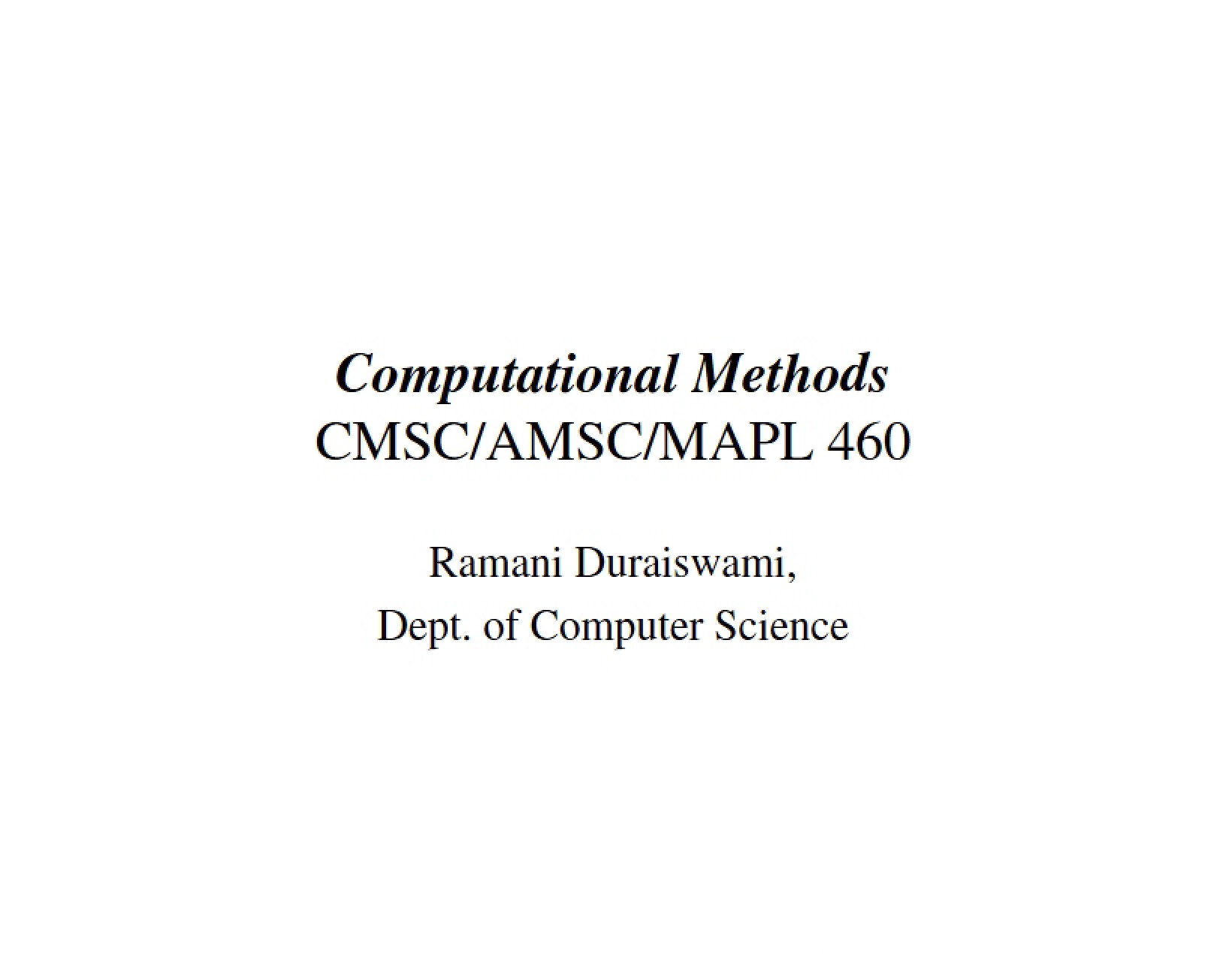 Methods of Computation