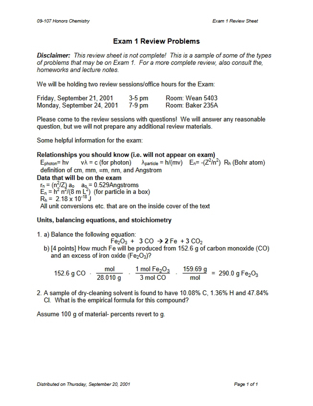 First Examination