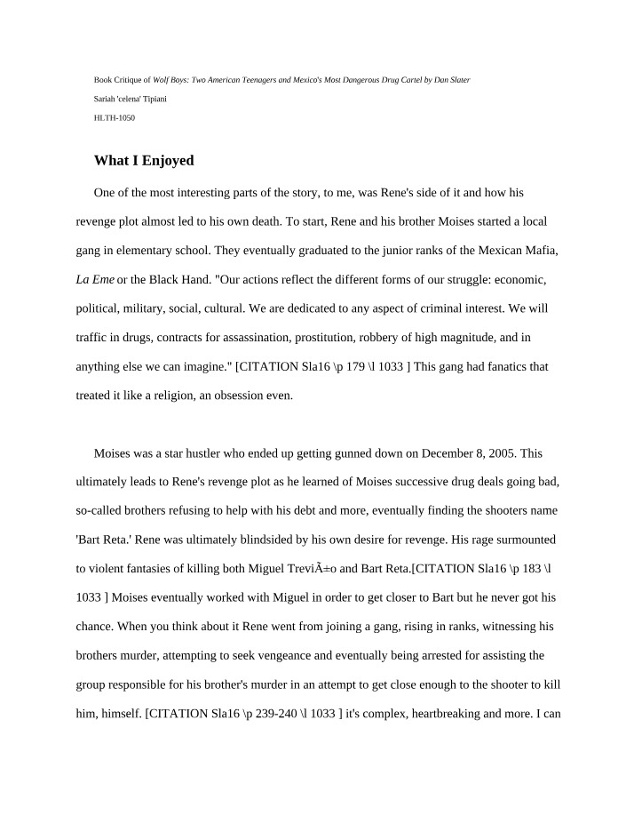 Wolf Boys - Book Critique