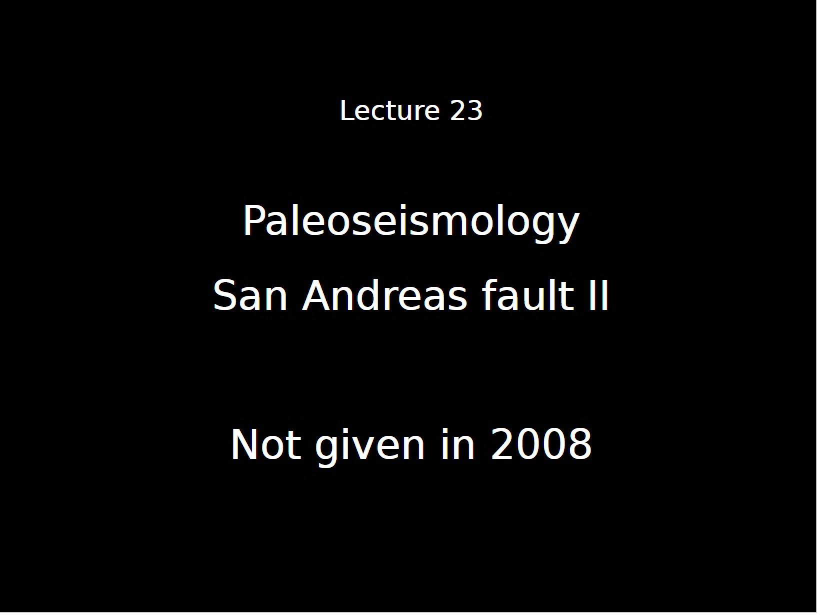 Paleoseismology Basics