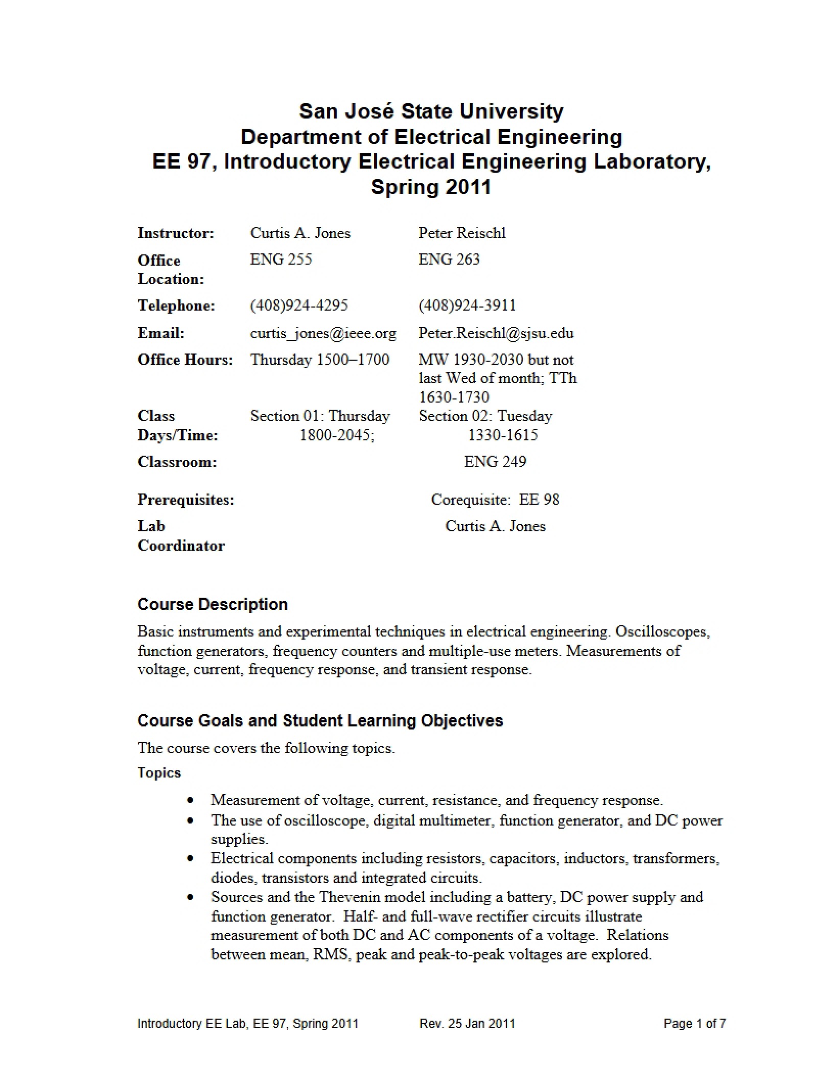 EE Lab Green Sheet
