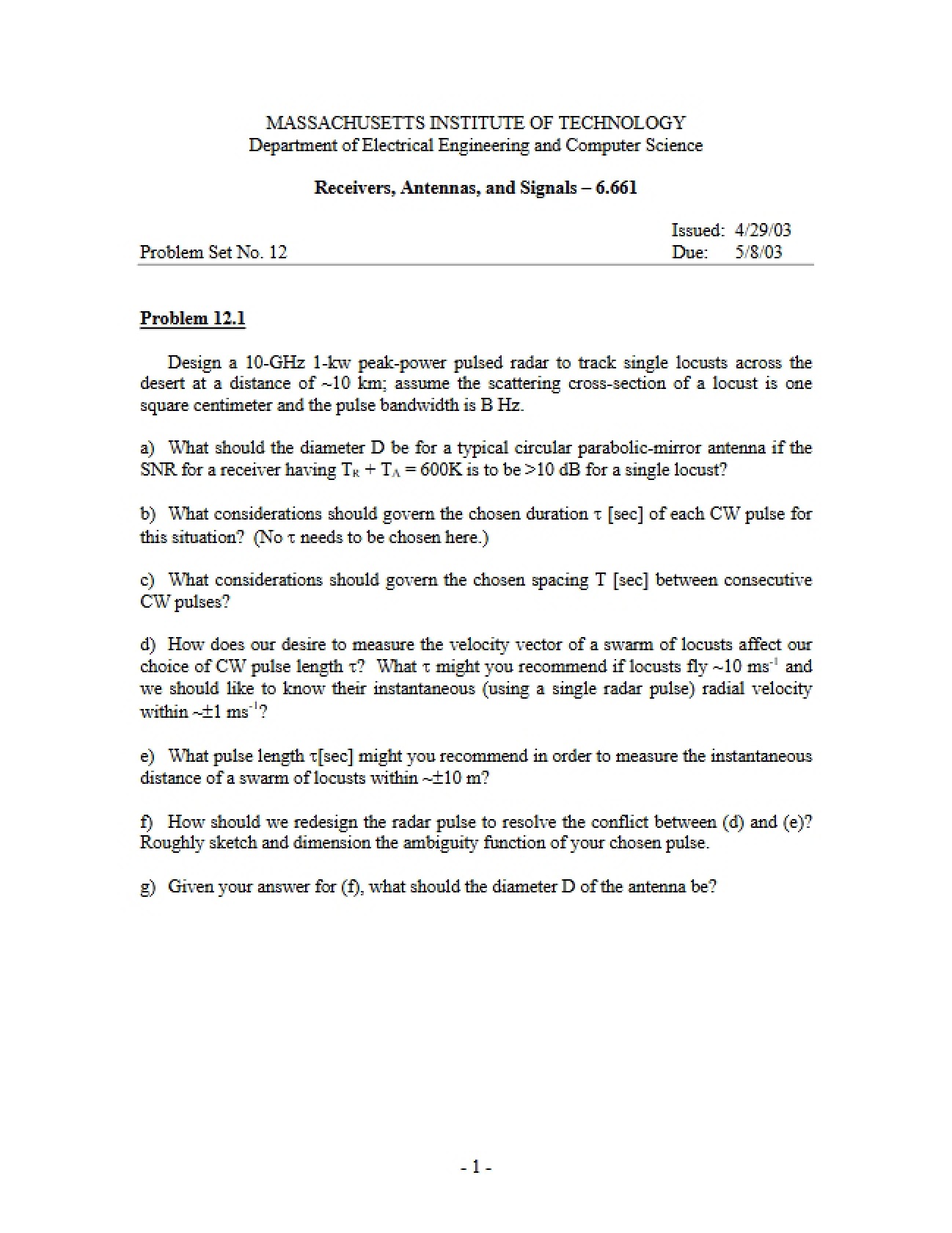 Course Overview: Receivers, Antennas, and Signals