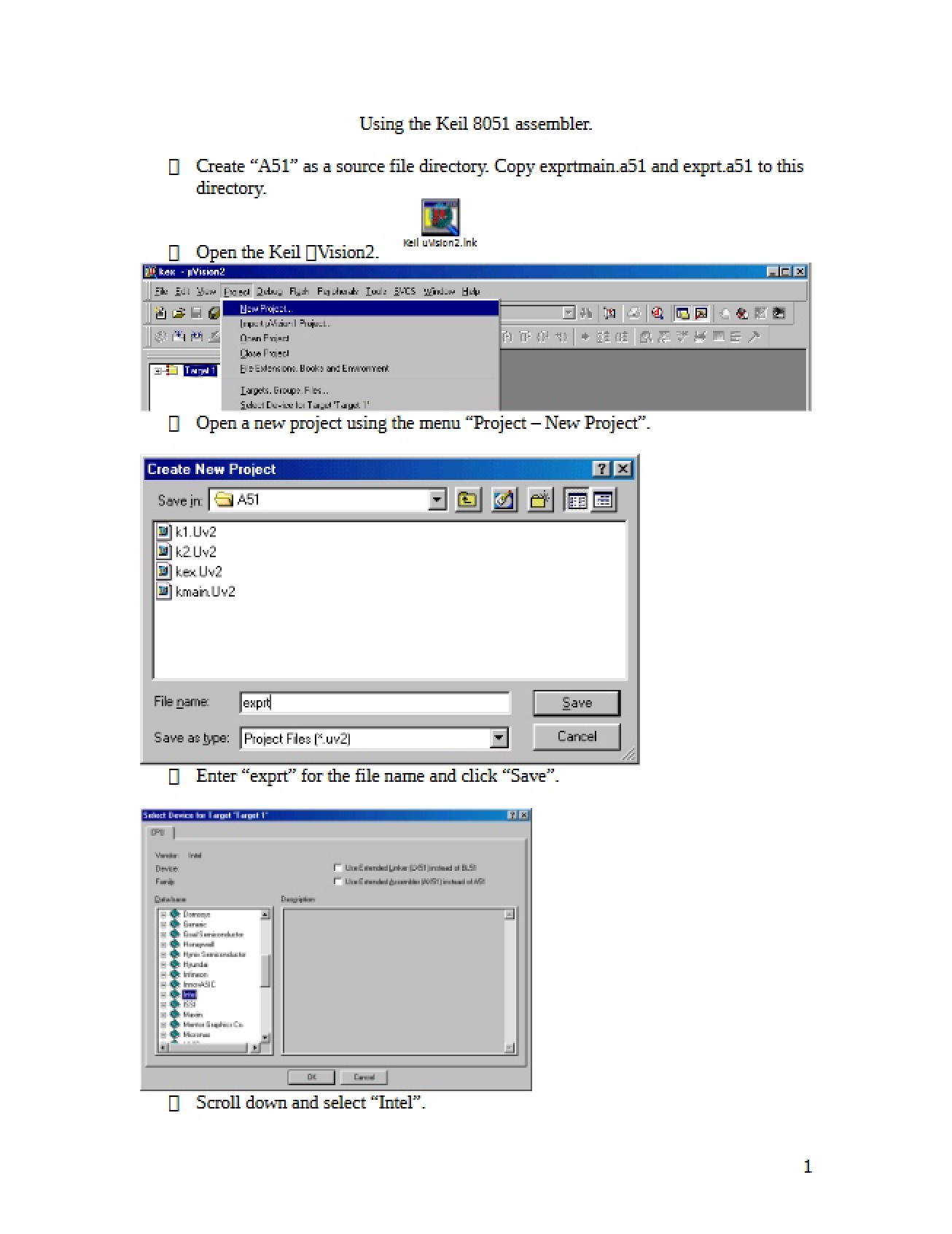 Keil 8051 Assembler Usage