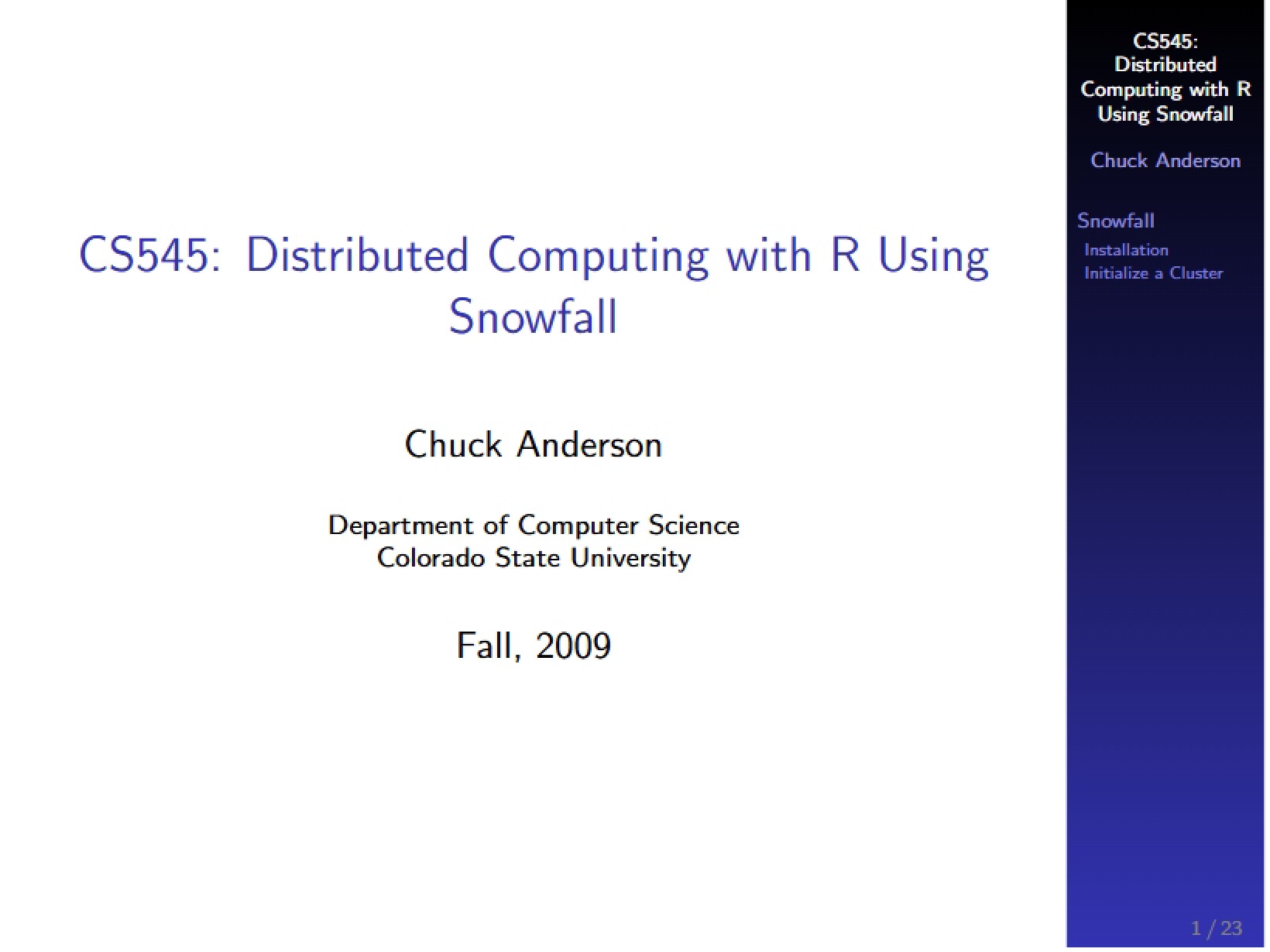 Snowfall R Distributed Computing
